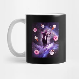 Outer Space Sloth Riding Alpaca Unicorn - Donut Mug